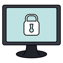 computer display with padlock