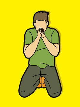 Prayer, Christian praying cartoon graphic vector