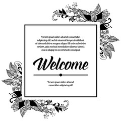 Floral design welcome greeting card vector illustration