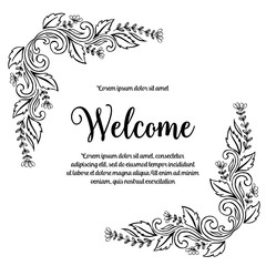 Welcome design art greeting card floral vector illustration