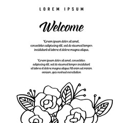 Floral design for welcome card design vector illustration