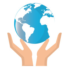hands with world planet