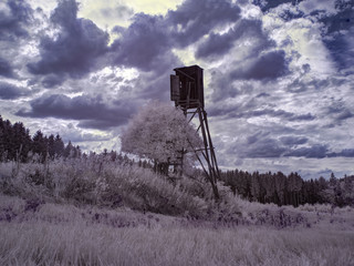 infrared photography - ir photo of landscape under sky with clouds - the art of our world in the...