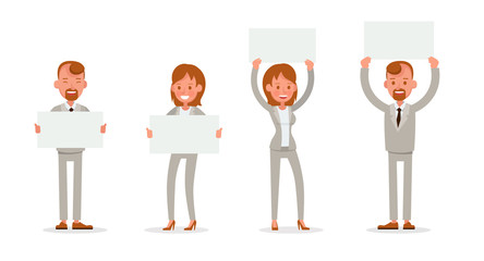 Set of Businessman and Businesswoman character vector design. no86