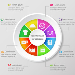 Infographic design template with restaurant icons