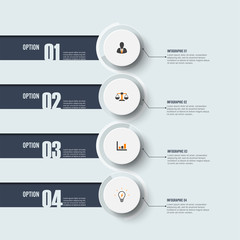 Infographic design vector and marketing icons can be used for workflow layout, diagram, annual report, web design. Business concept with 4 options, steps or processes.
