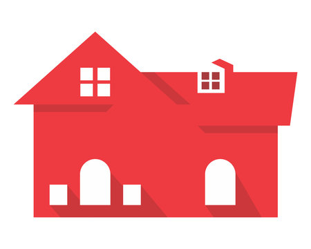 red home house housing resident residential residence real estate image vector icon logo symbol