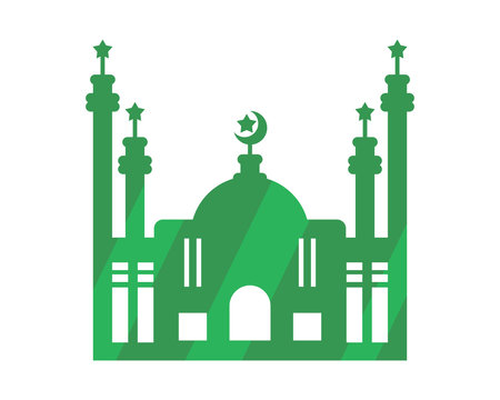 green mosque islam muslim religion spirituality religious image vector icon