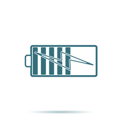 Blue Battery icon vector. Flat energy symbol isolated on white background. Trendy internet concept. 