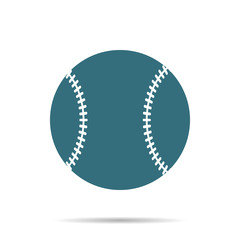 Blue Baseball Ball icon isolated on background. Modern simple flat softball sign. Sport, internet co