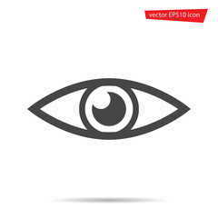 Eye icon. Flat view symbol isolated on white background. Trendy internet concept. Modern sign for we