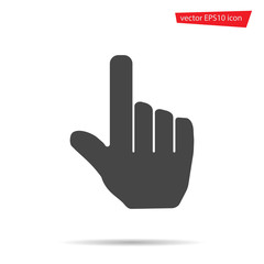Gray Hand touching icon isolated on background. Modern flat pictogram, business, marketing, internet