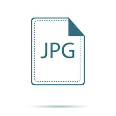 Blue jpg icon isolated on background. Modern flat pictogram, business, marketing, internet concept. 