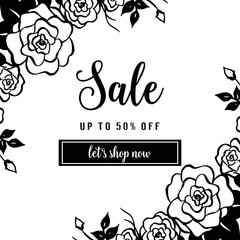 Big sale banner template with flower vector illustration