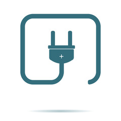 Blue Plug icon isolated on background. Modern flat pictogram, business, marketing, internet concept.