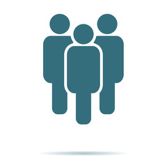 Blue People icon isolated on background. Modern flat pictogram, business, marketing, internet concep