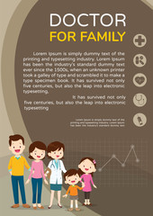 Doctor woman and cute family background poster portrait