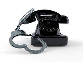 Telephone with handcuffs