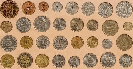 set of coin. Indonesia rupiah coin collection.