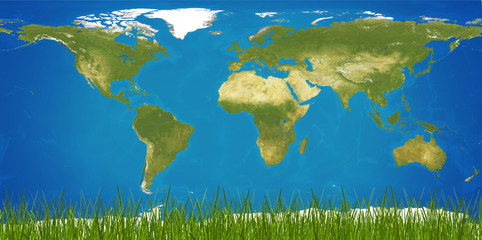 world planet world map 3d-illustration. elements of this image furnished by NASA
