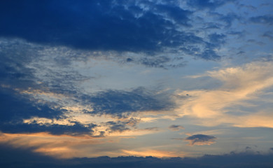 Naklejka na ściany i meble Dark Clouds on sky at the evening.