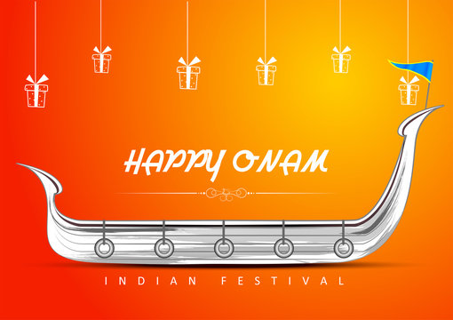 Happy Onam Big Shopping Sale Advertisement background for Festival of South India Kerala