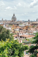 Fototapeta na wymiar View of the city from Villa Borghese in Rome