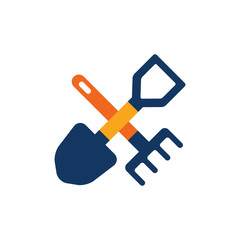 Shovel Gardening Logo Icon Design