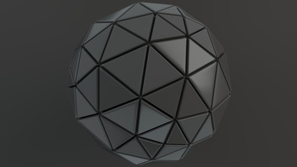 Black sphere on the black surface