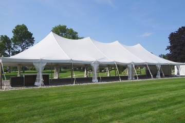 beautiful white events or wedding tent - 215763724