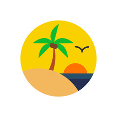 Fototapeta na wymiar Tree Summer Holiday Logo Icon Design