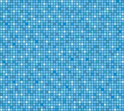 Blue tile bathroom or pool mosaic background, stock vector illustration