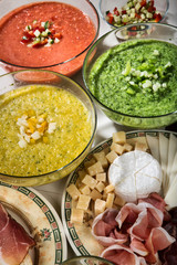 summer soups of different colors