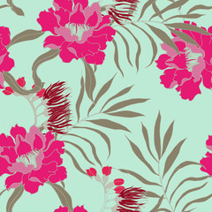 Elegance pattern with flowers and leaf.Floral vector illustration.