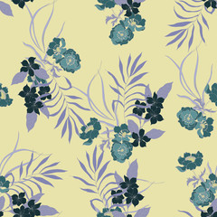 Elegance pattern with flowers and leaf.Floral vector illustration.