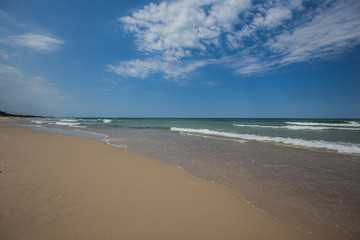 Fototapeta na wymiar Baltic Sea beach in Jastrzebia Gora. Summer time in north Poland