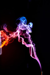 Colorful smoke on a black background
