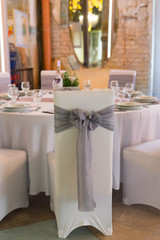 wedding chair with ribbon