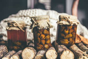 pine jam in jars