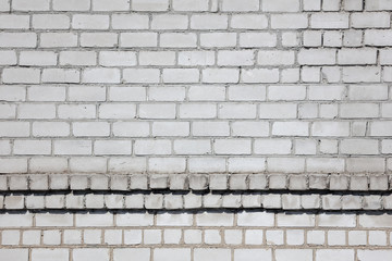 Brick wall in a house under construction