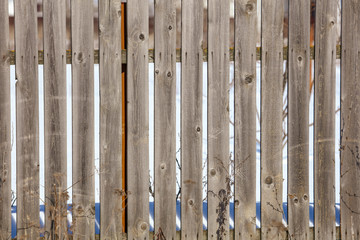 Old fence of wooden boards as background