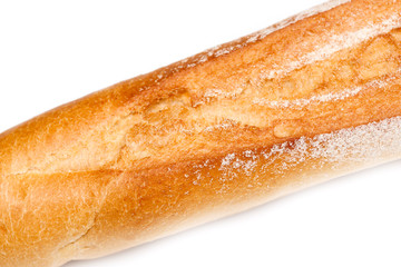 Fresh wheat bread on white background