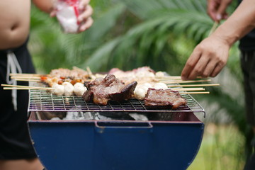 Grill party family in summer season
