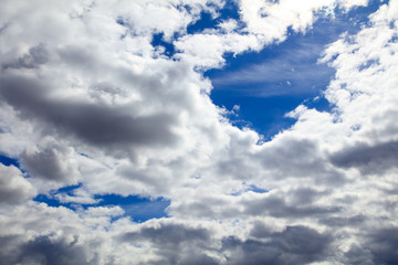 Clouds on a blue sky as a background