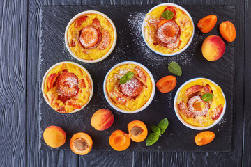 french summer dessert - Baked apricot clafoutis