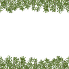 Fototapeta premium Horizontal Christmas tree border. Vector Christmas tree branches