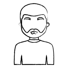 avatar man with beard over white background, vector illustration