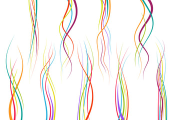 Set of abstract color  curved lines. Wave design element. Vector illustration.
