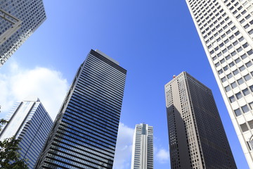 Plakat tokyo buildings and blue sky