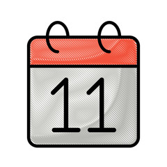 calendar icon over white background, vector illustration